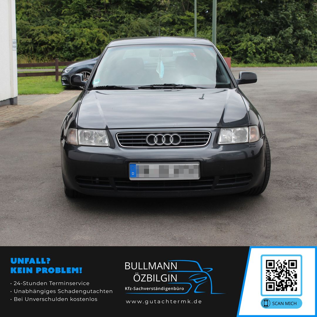 Gesamtansicht der Fahrzeugfront des Audi A3 8L zur vollständigen Zustandsbewertung